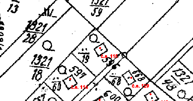 Lukov 115 na parcele st. 596 v KÚ Lukov u Zlína, Katastrální mapa