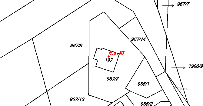 Vestec 47, Zvěstov, Katastrální mapa