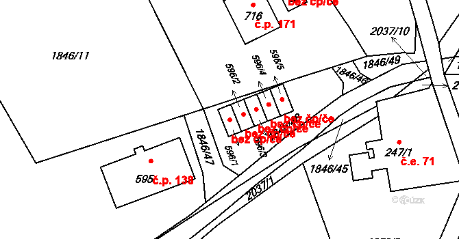 Skuhrov 38452359 na parcele st. 596/1 v KÚ Skuhrov u Železného Brodu, Katastrální mapa
