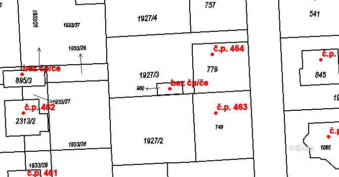 Hranice 38747359 na parcele st. 960 v KÚ Drahotuše, Katastrální mapa