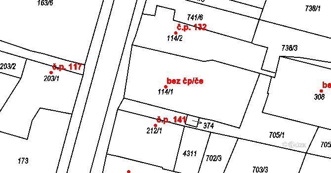 Přehýšov 39615359 na parcele st. 114/1 v KÚ Přehýšov, Katastrální mapa