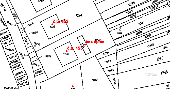 Otnice 39725359 na parcele st. 1226 v KÚ Otnice, Katastrální mapa