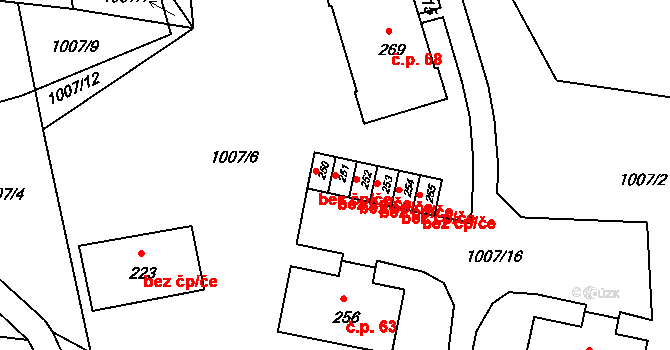 Všelibice 40841359 na parcele st. 251 v KÚ Všelibice, Katastrální mapa