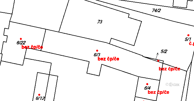 Libochovice 41234359 na parcele st. 6/3 v KÚ Poplze, Katastrální mapa