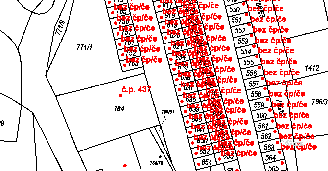 Častolovice 41761359 na parcele st. 636 v KÚ Častolovice, Katastrální mapa