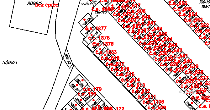 Český Těšín 517 na parcele st. 798/42 v KÚ Český Těšín, Katastrální mapa