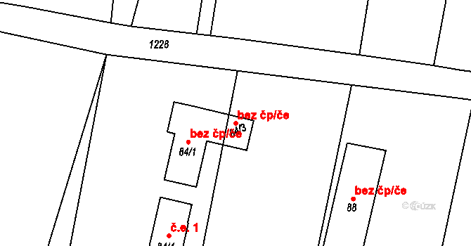 Slavonice 45209359 na parcele st. 84/3 v KÚ Mutišov, Katastrální mapa