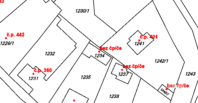 Doksy 45898359 na parcele st. 1234 v KÚ Doksy u Máchova jezera, Katastrální mapa