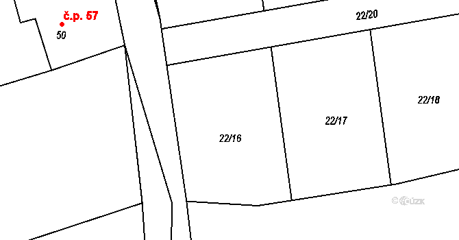 Snopoušovy 56, Dolní Lukavice na parcele st. 89 v KÚ Snopoušovy, Katastrální mapa