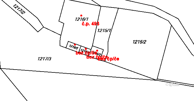 Chodov 80375359 na parcele st. 1216/3 v KÚ Dolní Chodov, Katastrální mapa