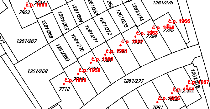 Beroun-Město 1961, Beroun na parcele st. 7721 v KÚ Beroun, Katastrální mapa