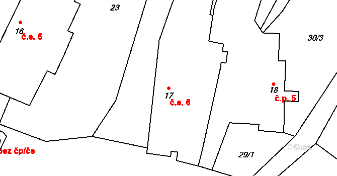 Kejšovice 20, Krsy na parcele st. 17 v KÚ Kejšovice, Katastrální mapa