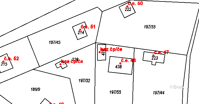 Malá Hraštice 97583359 na parcele st. 439 v KÚ Velká Hraštice, Katastrální mapa
