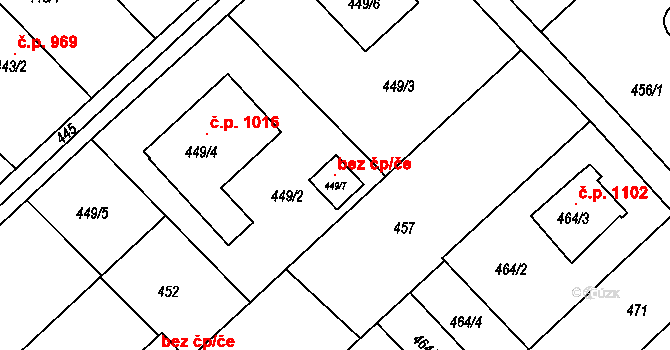 Orlová 103247360 na parcele st. 449/7 v KÚ Poruba u Orlové, Katastrální mapa