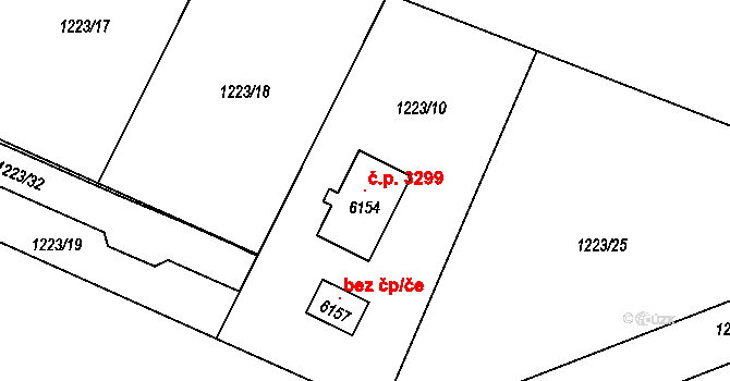 Dvůr Králové nad Labem 3299 na parcele st. 6154 v KÚ Dvůr Králové nad Labem, Katastrální mapa