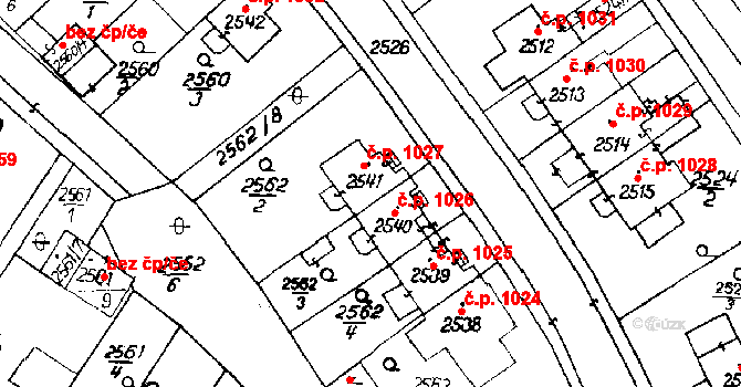 Poděbrady III 1027, Poděbrady na parcele st. 2541 v KÚ Poděbrady, Katastrální mapa