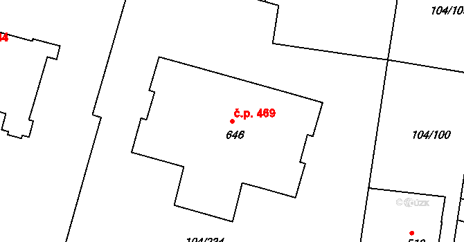 Podklášteří 469, Třebíč na parcele st. 646 v KÚ Podklášteří, Katastrální mapa