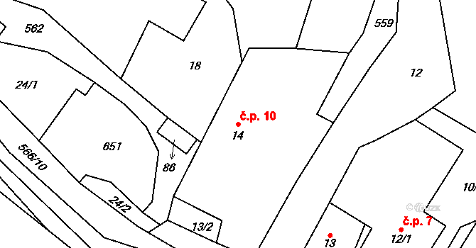Lipnice 10, Dvůr Králové nad Labem na parcele st. 14 v KÚ Lipnice u Dvora Králové, Katastrální mapa