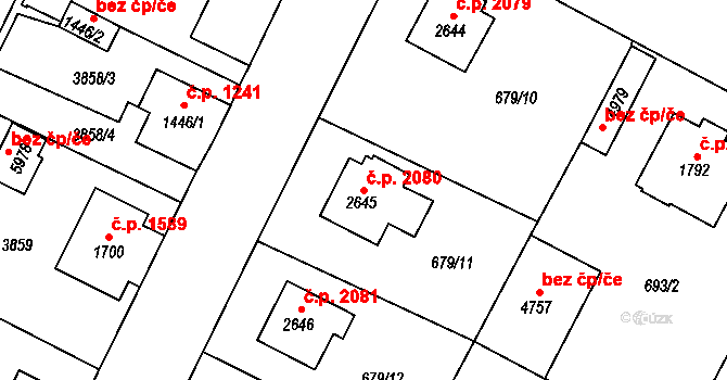 Dvůr Králové nad Labem 2080 na parcele st. 2645 v KÚ Dvůr Králové nad Labem, Katastrální mapa