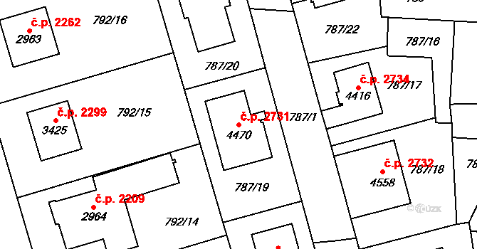 Dvůr Králové nad Labem 2731 na parcele st. 4470 v KÚ Dvůr Králové nad Labem, Katastrální mapa