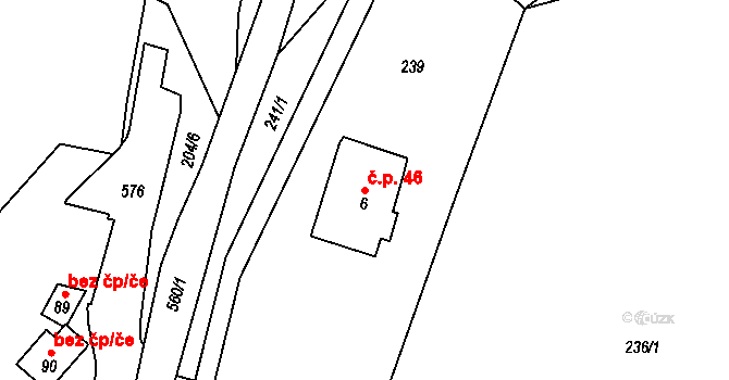 Dolní Albeřice 46, Horní Maršov na parcele st. 6 v KÚ Dolní Albeřice, Katastrální mapa