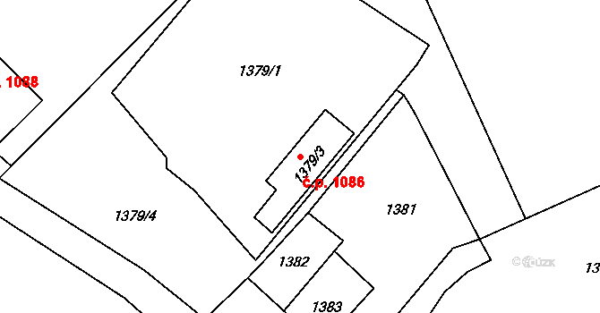 Šluknov 1086 na parcele st. 1379/3 v KÚ Šluknov, Katastrální mapa