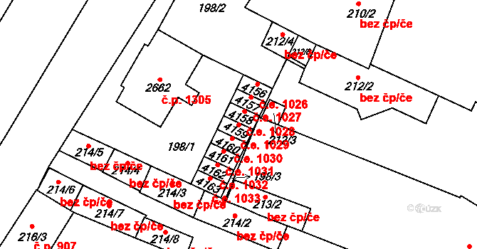 Kyjov 1029 na parcele st. 4159 v KÚ Kyjov, Katastrální mapa