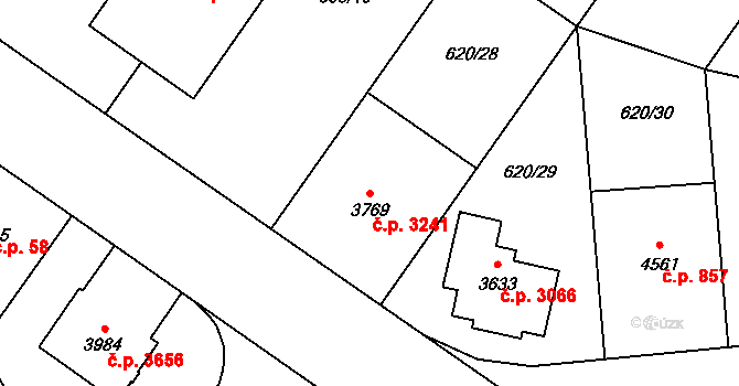 Zlín 3241 na parcele st. 3769 v KÚ Zlín, Katastrální mapa