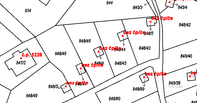 Liberec 47005360 na parcele st. 848/4 v KÚ Ruprechtice, Katastrální mapa