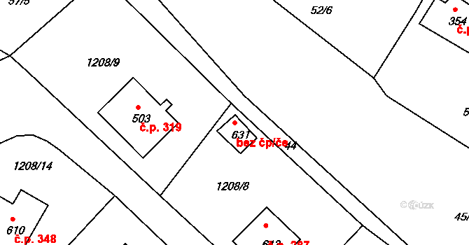 Vyšší Brod 47833360 na parcele st. 631 v KÚ Vyšší Brod, Katastrální mapa