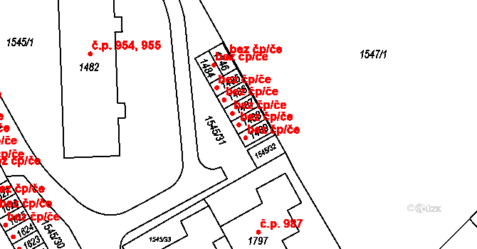 Litomyšl 48232360 na parcele st. 1488 v KÚ Litomyšl, Katastrální mapa