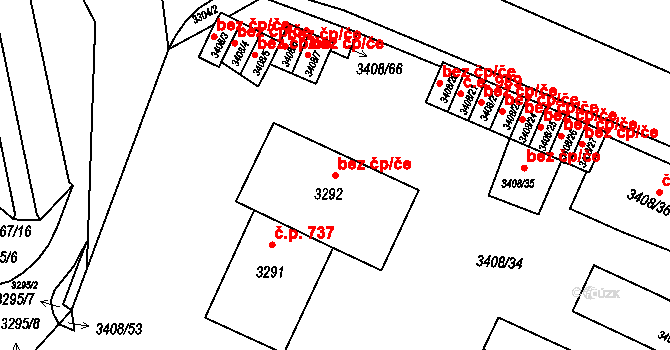 Litoměřice 48388360 na parcele st. 3292 v KÚ Litoměřice, Katastrální mapa
