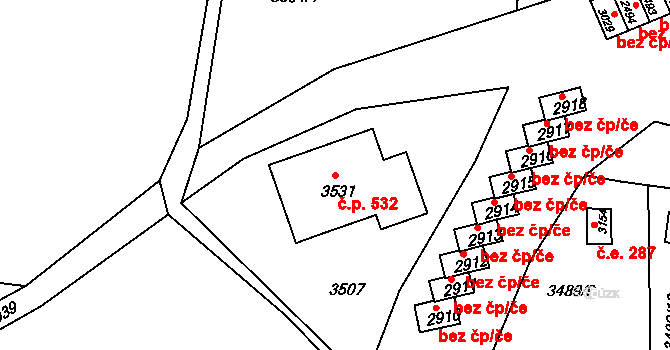 Bezděkovské Předměstí 532, Domažlice na parcele st. 3531 v KÚ Domažlice, Katastrální mapa