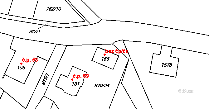 Okrouhlička 80574360 na parcele st. 166 v KÚ Okrouhlička, Katastrální mapa