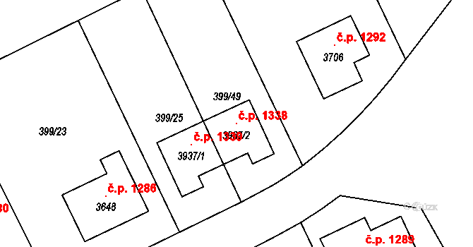 Sušice II 1338, Sušice na parcele st. 3937/2 v KÚ Sušice nad Otavou, Katastrální mapa