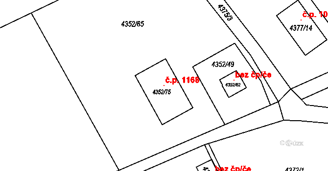 Návsí 1168 na parcele st. 4352/75 v KÚ Návsí, Katastrální mapa