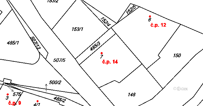 Staré Nechanice 14, Nechanice na parcele st. 7 v KÚ Staré Nechanice, Katastrální mapa