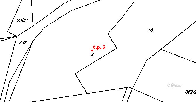 Skuhrov 3, Počepice na parcele st. 3 v KÚ Skuhrov u Počepic, Katastrální mapa