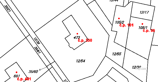 Horní Datyně 330, Vratimov na parcele st. 473 v KÚ Horní Datyně, Katastrální mapa