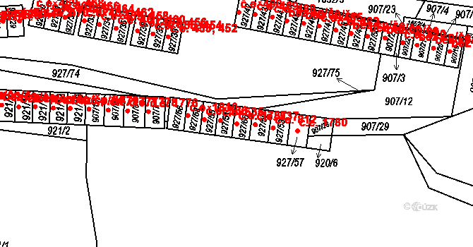 Teplické Předměstí 1787, Bílina na parcele st. 927/66 v KÚ Bílina, Katastrální mapa
