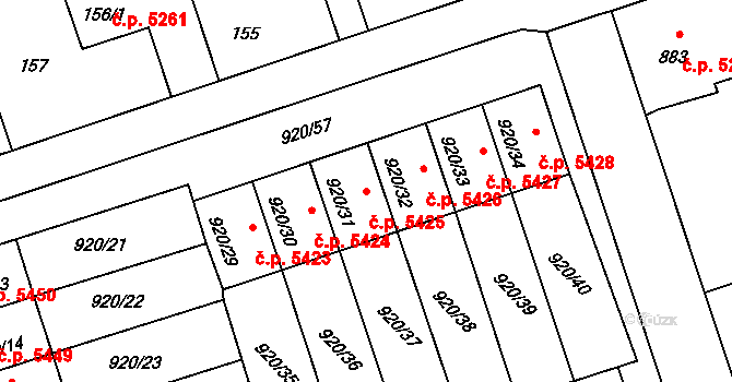 Třebovice 5425, Ostrava na parcele st. 920/31 v KÚ Třebovice ve Slezsku, Katastrální mapa