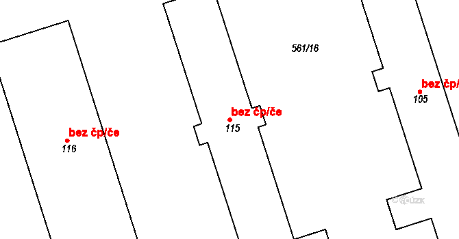 Jívoví 40692361 na parcele st. 115 v KÚ Jívoví, Katastrální mapa