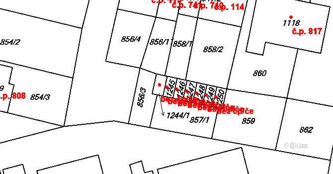 Libochovice 41100361 na parcele st. 1245 v KÚ Libochovice, Katastrální mapa