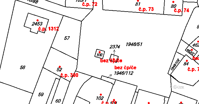 Třebechovice pod Orebem 41421361 na parcele st. 930 v KÚ Třebechovice pod Orebem, Katastrální mapa