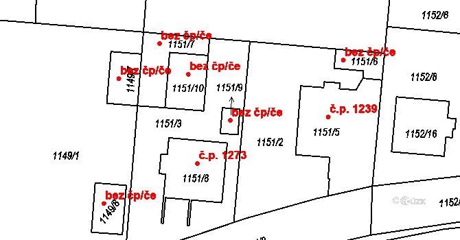 Brandýs nad Labem-Stará Boleslav 42040361 na parcele st. 1151/9 v KÚ Stará Boleslav, Katastrální mapa