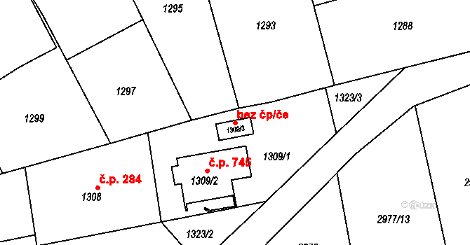 Bolatice 43145361 na parcele st. 1309/3 v KÚ Bolatice, Katastrální mapa