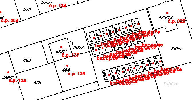 Ostrava 43872361 na parcele st. 481/11 v KÚ Vítkovice, Katastrální mapa