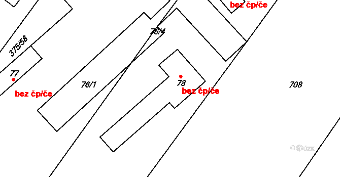 Šebestěnice 44016361 na parcele st. 78 v KÚ Šebestěnice, Katastrální mapa
