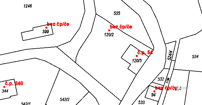 Bohdíkov 44887361 na parcele st. 120/2 v KÚ Dolní Bohdíkov, Katastrální mapa