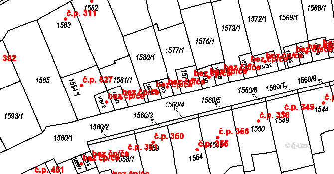 Bílina 45066361 na parcele st. 1580/3 v KÚ Bílina, Katastrální mapa